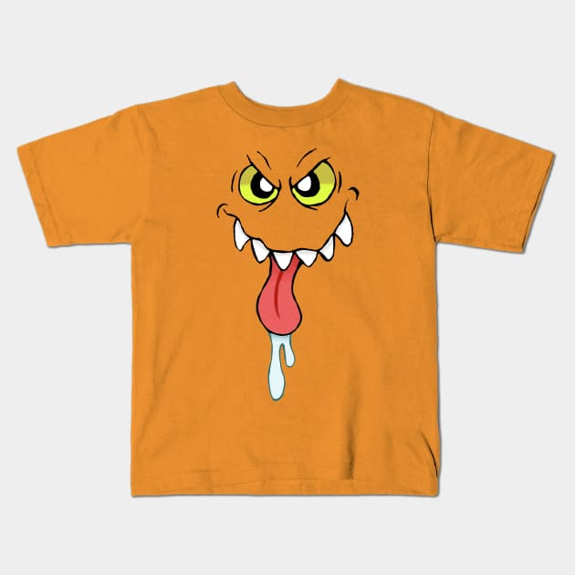 Drooling Monster Kids T-Shirt by MalcolmKirk